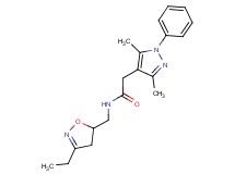 2-(3,5-dimethyl-1-phenyl-1H-pyrazol-4-yl)-N-[(3-ethyl-4,5-dihydroisoxazol-5-yl)methyl]acetamide