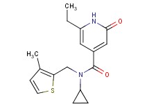 N-cyclopropyl-6-ethyl-N-[(3-methyl-2-thienyl)methyl]-2-oxo-1,2-dihydropyridine-4-carboxamide