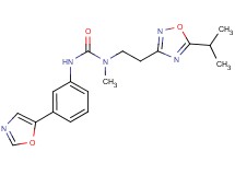 N-[2-(5-isopropyl-1,2,4-oxadiazol-3-yl)ethyl]-N-methyl-N'-[3-(1,3-oxazol-5-yl)phenyl]urea