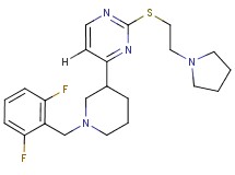 4-[1-(2,6-difluorobenzyl)-3-piperidinyl]-2-{[2-(1-pyrrolidinyl)ethyl]thio}pyrimidine