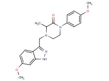 4-[(6-methoxy-1H-indazol-3-yl)methyl]-1-(4-methoxyphenyl)-3-methyl-2-piperazinone