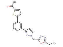 1-[5-(3-{1-[(5-ethyl-1,3,4-oxadiazol-2-yl)methyl]-1H-pyrazol-3-yl}phenyl)-2-thienyl]ethanone