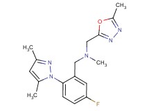 1-[2-(3,5-dimethyl-1H-pyrazol-1-yl)-5-fluorophenyl]-N-methyl-N-[(5-methyl-1,3,4-oxadiazol-2-yl)methyl]methanamine