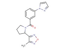 3-methyl-4-{1-[3-(1H-pyrazol-1-yl)benzoyl]-2-pyrrolidinyl}-1,2,5-oxadiazole