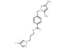 N-[3-(4-chloro-1H-pyrazol-1-yl)propyl]-4-[(3,5-dimethyl-1H-pyrazol-1-yl)methyl]benzamide