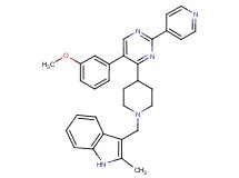 3-({4-[5-(3-methoxyphenyl)-2-(4-pyridinyl)-4-pyrimidinyl]-1-piperidinyl}methyl)-2-methyl-1H-indole