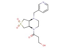3-[(4aS*,7aR*)-6,6-dioxido-4-(3-pyridinylmethyl)hexahydrothieno[3,4-b]pyrazin-1(2H)-yl]-3-oxo-1-propanol