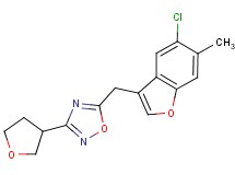 5-[(5-chloro-6-methyl-1-benzofuran-3-yl)methyl]-3-(tetrahydrofuran-3-yl)-1,2,4-oxadiazole