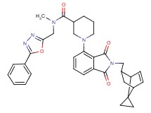 1-[1,3-dioxo-2-(spiro[bicyclo[2.2.1]heptane-7,1'-cyclopropane]-5-en-2-ylmethyl)-2,3-dihydro-1H-isoindol-4-yl]-N-methyl-N-[(5-phenyl-1,3,4-oxadiazol-2-yl)methyl]-3-piperidinecarboxamide