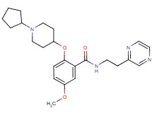 2-[(1-cyclopentyl-4-piperidinyl)oxy]-5-methoxy-N-[2-(2-pyrazinyl)ethyl]benzamide