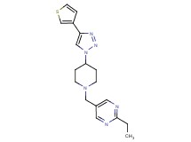 2-ethyl-5-({4-[4-(3-thienyl)-1H-1,2,3-triazol-1-yl]-1-piperidinyl}methyl)pyrimidine trifluoroacetate