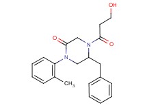 5-benzyl-4-(3-hydroxypropanoyl)-1-(2-methylphenyl)-2-piperazinone