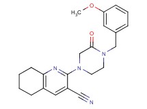 2-[4-(3-methoxybenzyl)-3-oxo-1-piperazinyl]-5,6,7,8-tetrahydro-3-quinolinecarbonitrile