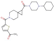 1-[5-({1-[(4-cyclohexyl-1-piperazinyl)carbonyl]-6-azaspiro[2.5]oct-6-yl}carbonyl)-2-thienyl]ethanone