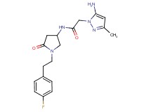 2-(5-amino-3-methyl-1H-pyrazol-1-yl)-N-{1-[2-(4-fluorophenyl)ethyl]-5-oxo-3-pyrrolidinyl}acetamide