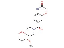 7-[(5-methoxy-1-oxa-9-azaspiro[5.5]undec-9-yl)carbonyl]-2H-1,4-benzoxazin-3(4H)-one