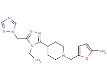 4-[4-ethyl-5-(1H-1,2,4-triazol-1-ylmethyl)-4H-1,2,4-triazol-3-yl]-1-[(5-methyl-2-furyl)methyl]piperidine