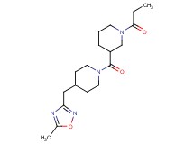 3-({4-[(5-methyl-1,2,4-oxadiazol-3-yl)methyl]-1-piperidinyl}carbonyl)-1-propionylpiperidine