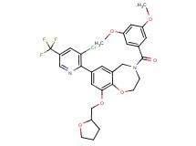 7-[3-chloro-5-(trifluoromethyl)-2-pyridinyl]-4-(3,5-dimethoxybenzoyl)-9-(tetrahydro-2-furanylmethoxy)-2,3,4,5-tetrahydro-1,4-benzoxazepine