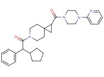 6-[cyclopentyl(phenyl)acetyl]-1-{[4-(2-pyridinyl)-1-piperazinyl]carbonyl}-6-azaspiro[2.5]octane