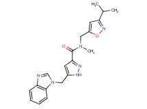 5-(1H-benzimidazol-1-ylmethyl)-N-[(3-isopropylisoxazol-5-yl)methyl]-N-methyl-1H-pyrazole-3-carboxamide