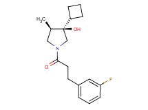 (3R*,4R*)-3-cyclobutyl-1-[3-(3-fluorophenyl)propanoyl]-4-methyl-3-pyrrolidinol