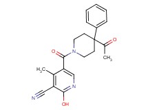 5-[(4-acetyl-4-phenyl-1-piperidinyl)carbonyl]-2-hydroxy-4-methylnicotinonitrile