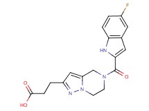 3-{5-[(5-fluoro-1H-indol-2-yl)carbonyl]-4,5,6,7-tetrahydropyrazolo[1,5-a]pyrazin-2-yl}propanoic acid