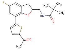 N-{[7-(5-acetyl-2-thienyl)-5-fluoro-2,3-dihydro-1-benzofuran-2-yl]methyl}-2,2-dimethylpropanamide