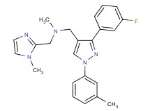 1-[3-(3-fluorophenyl)-1-(3-methylphenyl)-1H-pyrazol-4-yl]-N-methyl-N-[(1-methyl-1H-imidazol-2-yl)methyl]methanamine