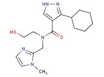 3-cyclohexyl-N-(2-hydroxyethyl)-N-[(1-methyl-1H-imidazol-2-yl)methyl]-1H-pyrazole-4-carboxamide