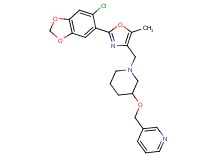 3-{[(1-{[2-(6-chloro-1,3-benzodioxol-5-yl)-5-methyl-1,3-oxazol-4-yl]methyl}-3-piperidinyl)oxy]methyl}pyridine