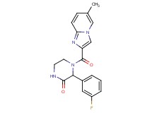 3-(3-fluorophenyl)-4-[(6-methylimidazo[1,2-a]pyridin-2-yl)carbonyl]-2-piperazinone