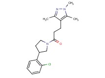 4-{3-[3-(2-chlorophenyl)-1-pyrrolidinyl]-3-oxopropyl}-1,3,5-trimethyl-1H-pyrazole