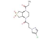 (4aS*,7aR*)-1-[3-(4-chloro-1H-pyrazol-1-yl)propanoyl]-4-propionyloctahydrothieno[3,4-b]pyrazine 6,6-dioxide