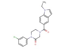 1-(3-chlorophenyl)-4-[(1-ethyl-1H-indol-5-yl)carbonyl]-2-piperazinone