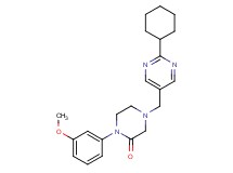 4-[(2-cyclohexyl-5-pyrimidinyl)methyl]-1-(3-methoxyphenyl)-2-piperazinone
