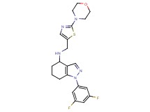 1-(3,5-difluorophenyl)-N-{[2-(4-morpholinyl)-1,3-thiazol-5-yl]methyl}-4,5,6,7-tetrahydro-1H-indazol-4-amine