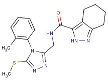 N-{[4-(2-methylphenyl)-5-(methylthio)-4H-1,2,4-triazol-3-yl]methyl}-4,5,6,7-tetrahydro-2H-indazole-3-carboxamide