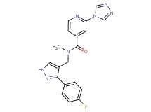 N-{[3-(4-fluorophenyl)-1H-pyrazol-4-yl]methyl}-N-methyl-2-(4H-1,2,4-triazol-4-yl)isonicotinamide