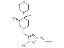 (3R*,4R*)-1-{[1-(2-hydroxyethyl)-3-methyl-1H-pyrazol-4-yl]methyl}-3-methyl-4-(tetrahydro-2H-pyran-4-yl)-4-piperidinol