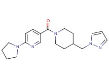 5-{[4-(1H-pyrazol-1-ylmethyl)-1-piperidinyl]carbonyl}-2-(1-pyrrolidinyl)pyridine