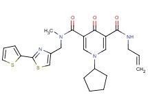 N'-allyl-1-cyclopentyl-N-methyl-4-oxo-N-{[2-(2-thienyl)-1,3-thiazol-4-yl]methyl}-1,4-dihydro-3,5-pyridinedicarboxamide