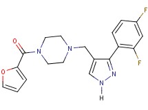 1-{[3-(2,4-difluorophenyl)-1H-pyrazol-4-yl]methyl}-4-(2-furoyl)piperazine