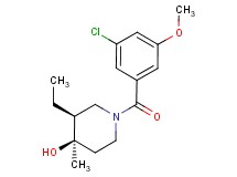(3S*,4R*)-1-(3-chloro-5-methoxybenzoyl)-3-ethyl-4-methylpiperidin-4-ol