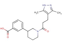 3-{1-[3-(3,5-dimethyl-1H-pyrazol-4-yl)propanoyl]piperidin-3-yl}benzoic acid