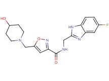 N-[(5-fluoro-1H-benzimidazol-2-yl)methyl]-5-[(4-hydroxypiperidin-1-yl)methyl]isoxazole-3-carboxamide