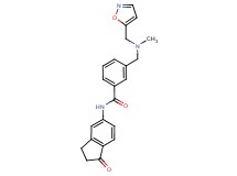 3-{[(isoxazol-5-ylmethyl)(methyl)amino]methyl}-N-(1-oxo-2,3-dihydro-1H-inden-5-yl)benzamide