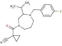 1-{[4-(4-fluorobenzyl)-3-isopropyl-1,4-diazepan-1-yl]carbonyl}cyclopropanecarbonitrile