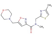 N-methyl-N-[(4-methyl-1,3-thiazol-2-yl)methyl]-5-(morpholin-4-ylmethyl)isoxazole-3-carboxamide